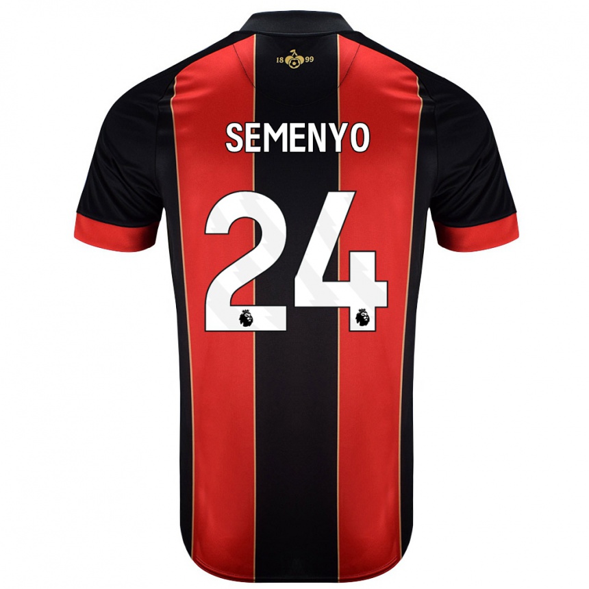 Kinder Fußball Antoine Semenyo #24 Rot Schwarz Heimtrikot Trikot 2024/25 T-Shirt Luxemburg