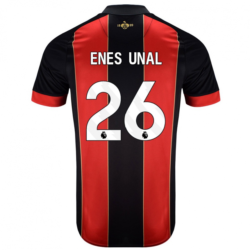 Kinder Fußball Enes Ünal #26 Rot Schwarz Heimtrikot Trikot 2024/25 T-Shirt Luxemburg