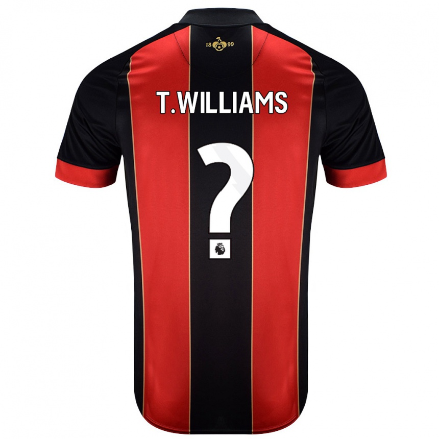 Kinder Fußball Toure Williams #0 Rot Schwarz Heimtrikot Trikot 2024/25 T-Shirt Luxemburg