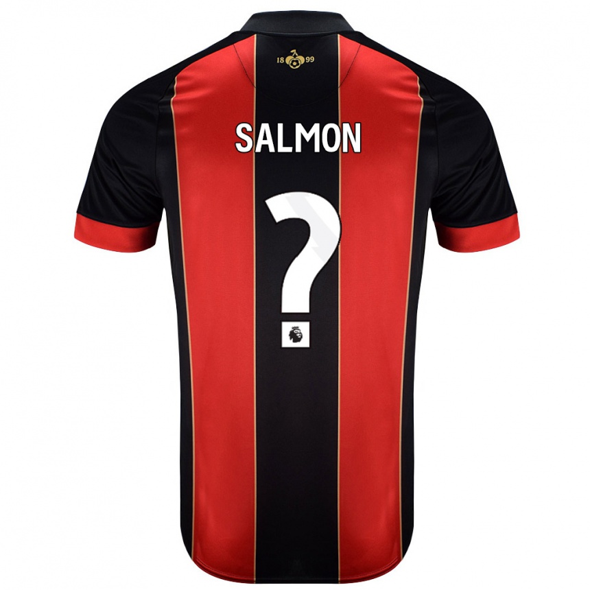 Kinder Fußball Josh Salmon #0 Rot Schwarz Heimtrikot Trikot 2024/25 T-Shirt Luxemburg