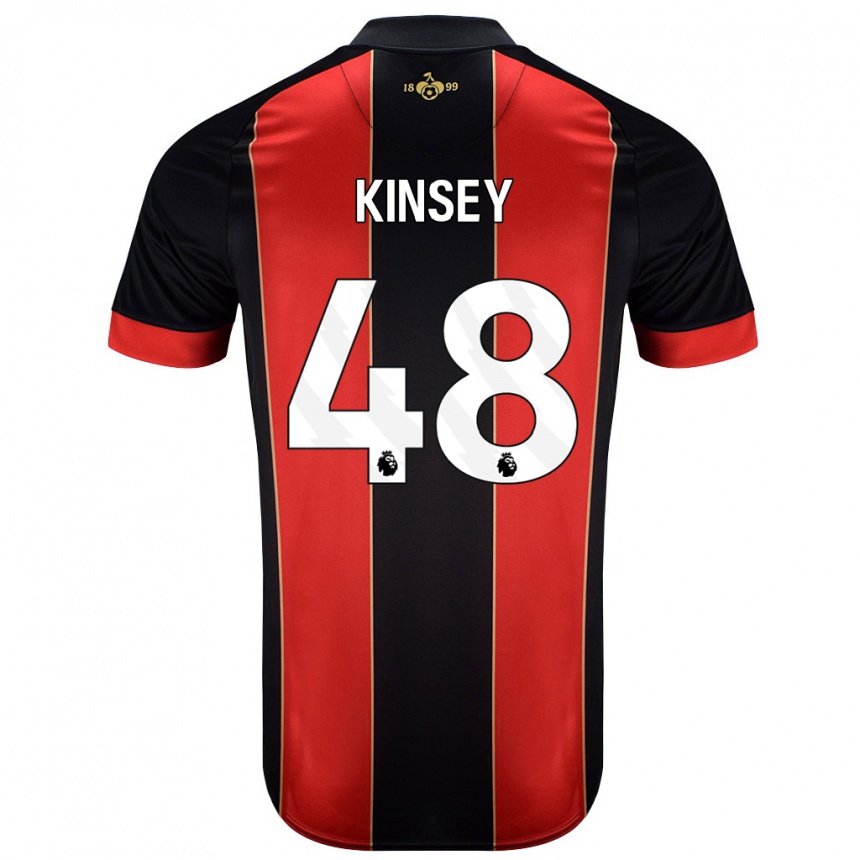 Kinder Fußball Max Kinsey #48 Rot Schwarz Heimtrikot Trikot 2024/25 T-Shirt Luxemburg