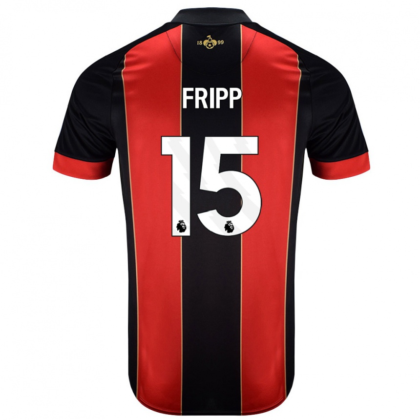 Kinder Fußball Kelly Fripp #15 Rot Schwarz Heimtrikot Trikot 2024/25 T-Shirt Luxemburg