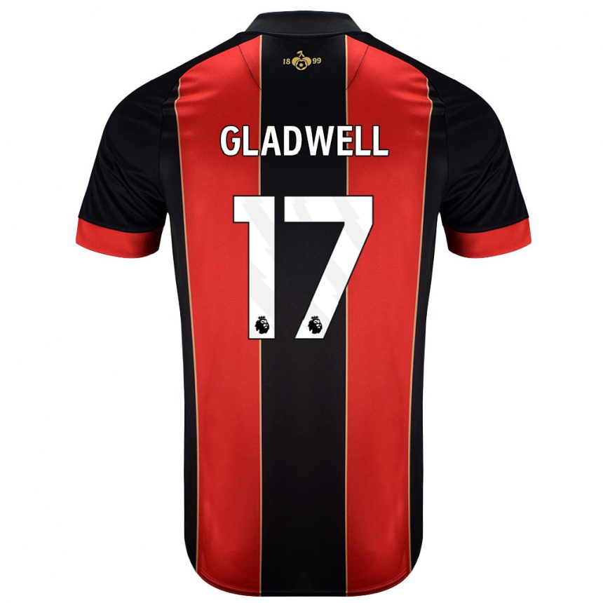 Kinder Fußball Molly Gladwell #17 Rot Schwarz Heimtrikot Trikot 2024/25 T-Shirt Luxemburg