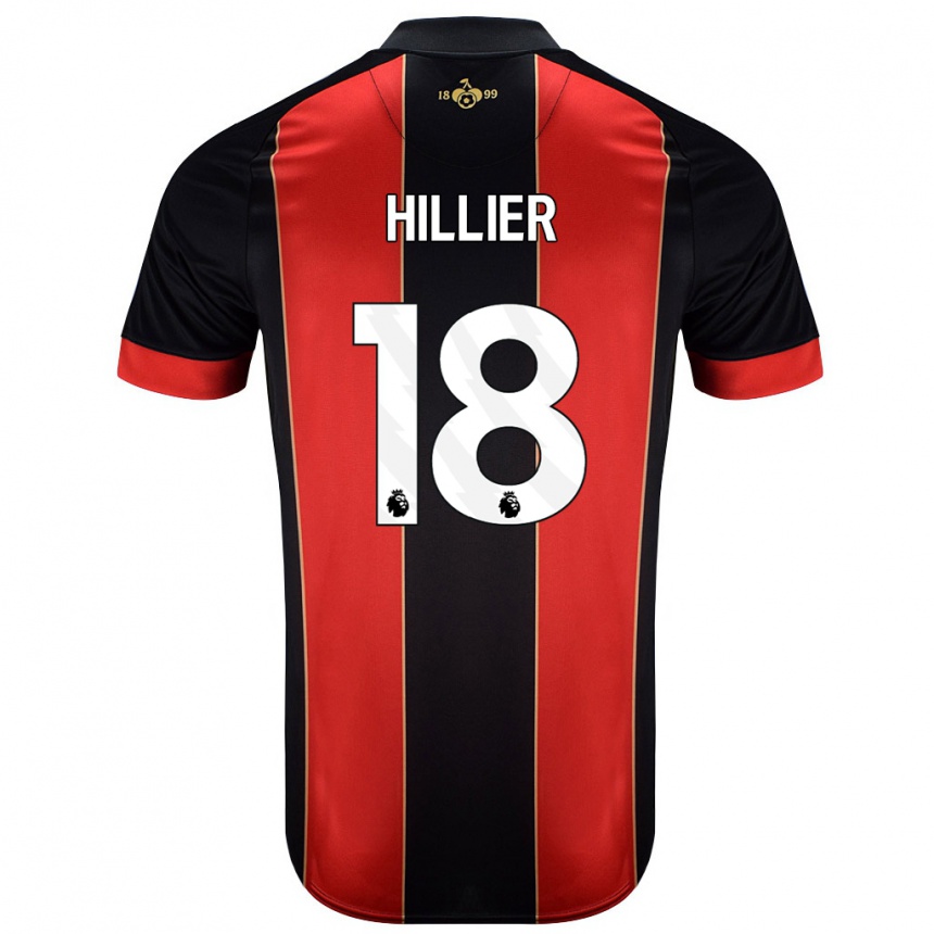 Kinder Fußball Gemma Hillier #18 Rot Schwarz Heimtrikot Trikot 2024/25 T-Shirt Luxemburg