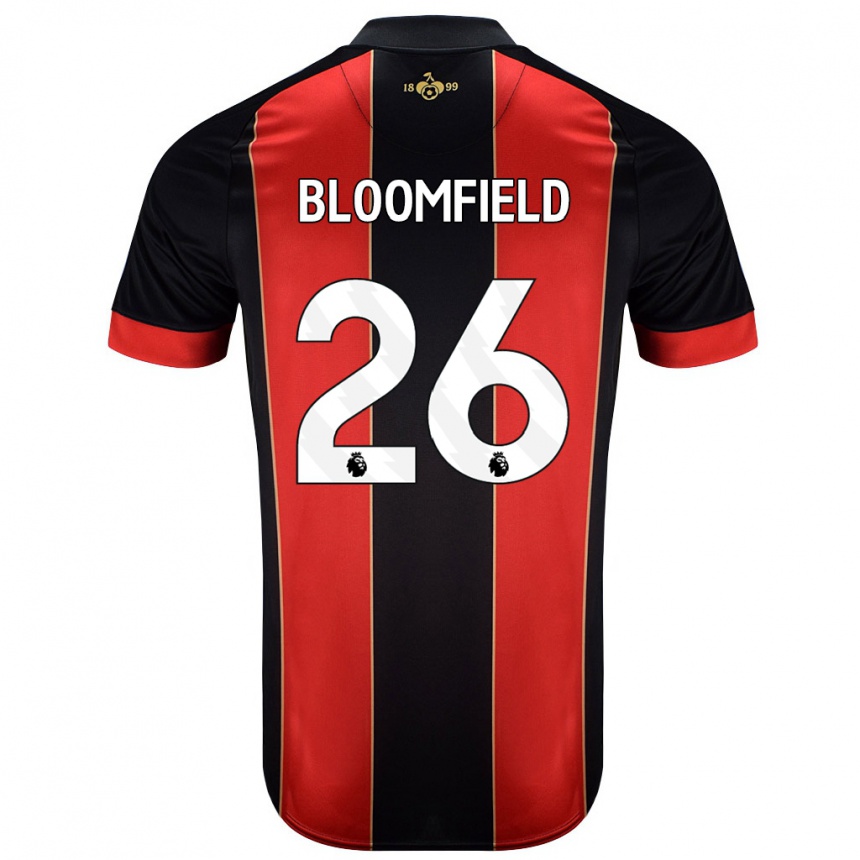 Kinder Fußball Erin Bloomfield #26 Rot Schwarz Heimtrikot Trikot 2024/25 T-Shirt Luxemburg