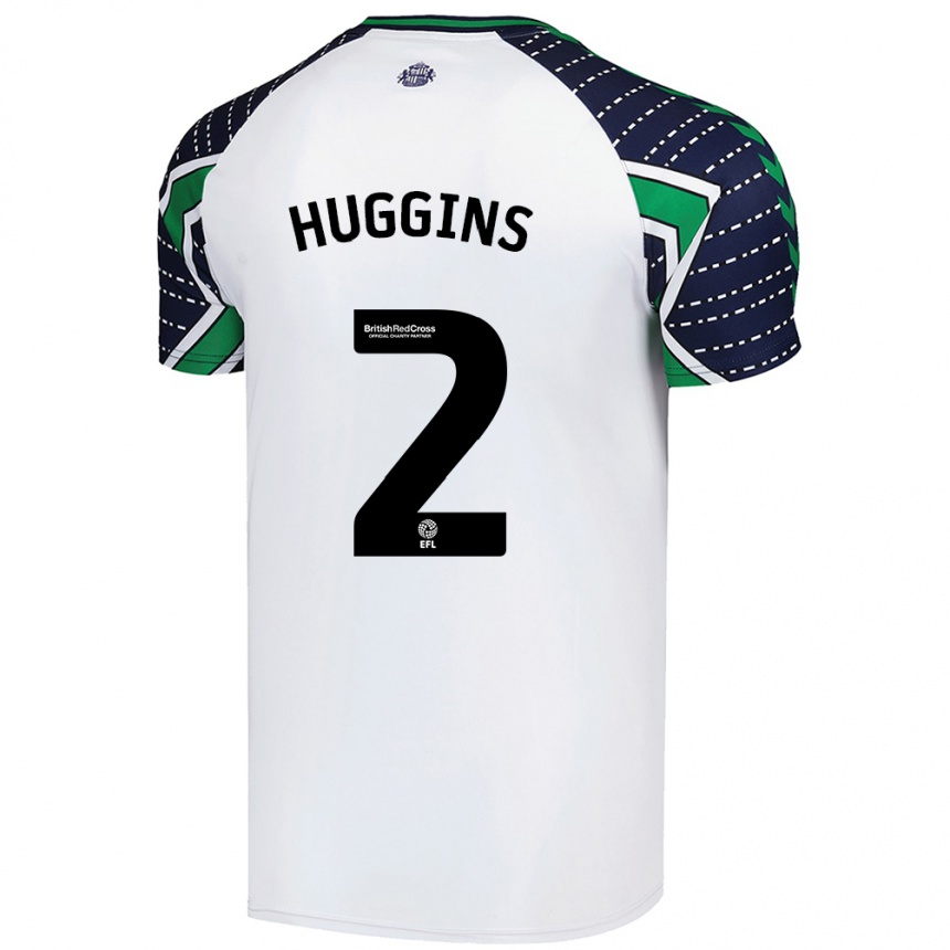 Kinder Fußball Niall Huggins #2 Weiß Auswärtstrikot Trikot 2024/25 T-Shirt Luxemburg