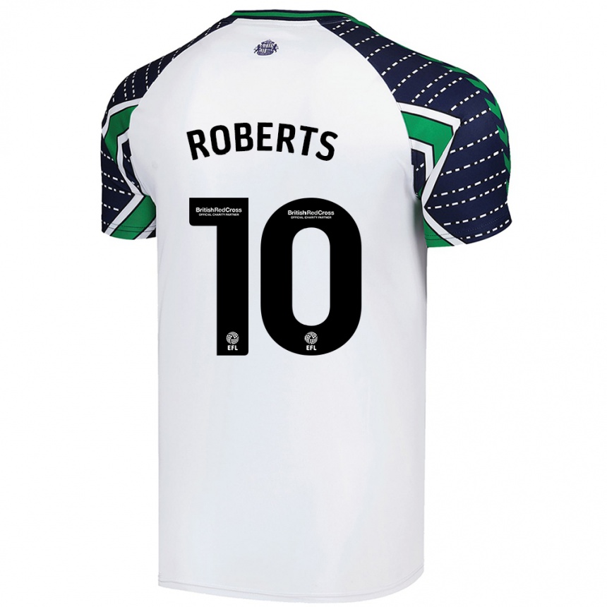 Kinder Fußball Patrick Roberts #10 Weiß Auswärtstrikot Trikot 2024/25 T-Shirt Luxemburg