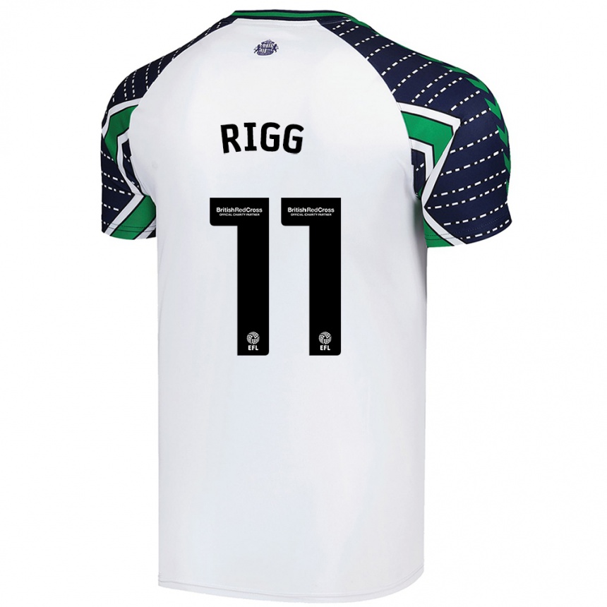 Kinder Fußball Chris Rigg #11 Weiß Auswärtstrikot Trikot 2024/25 T-Shirt Luxemburg