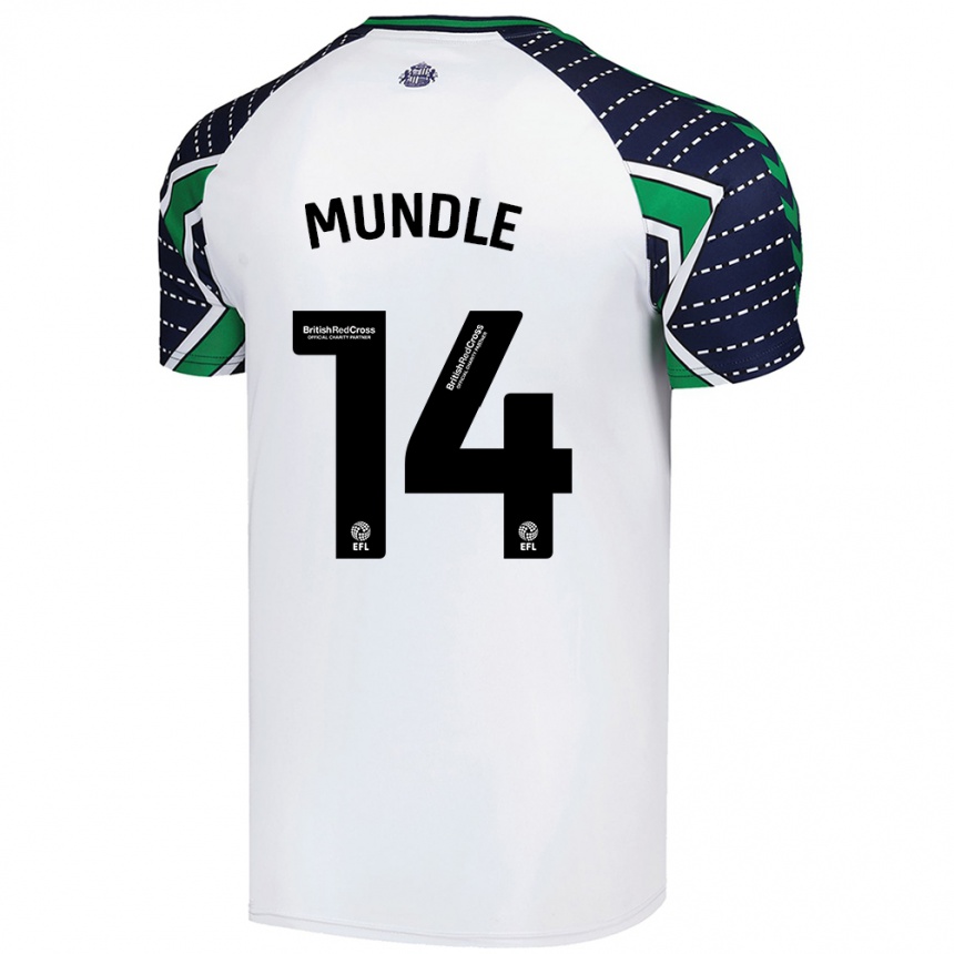 Kinder Fußball Romaine Mundle #14 Weiß Auswärtstrikot Trikot 2024/25 T-Shirt Luxemburg