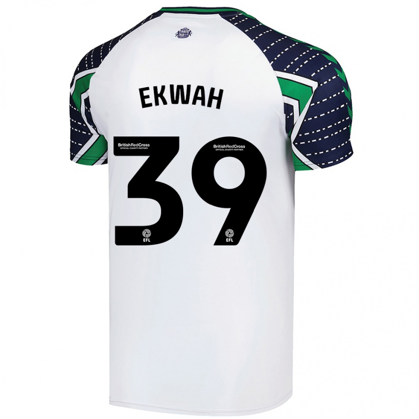 Kinder Fußball Pierre Ekwah #39 Weiß Auswärtstrikot Trikot 2024/25 T-Shirt Luxemburg