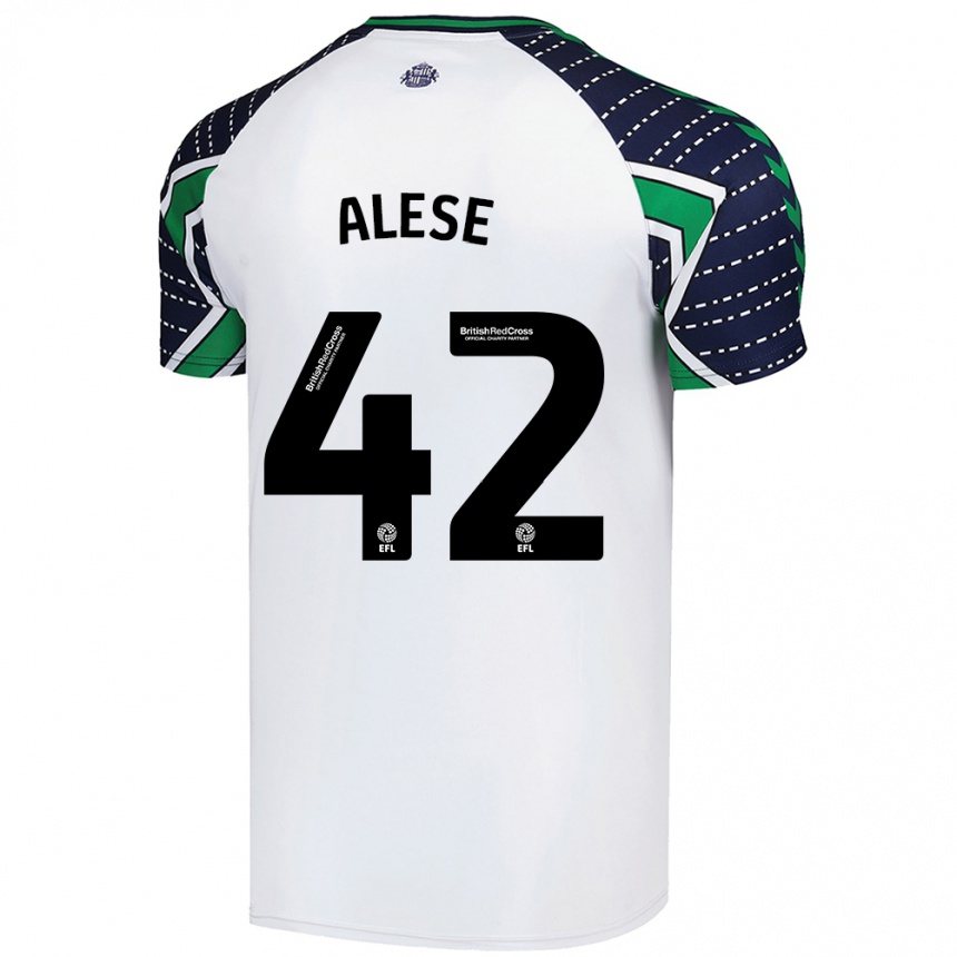 Kinder Fußball Aji Alese #42 Weiß Auswärtstrikot Trikot 2024/25 T-Shirt Luxemburg