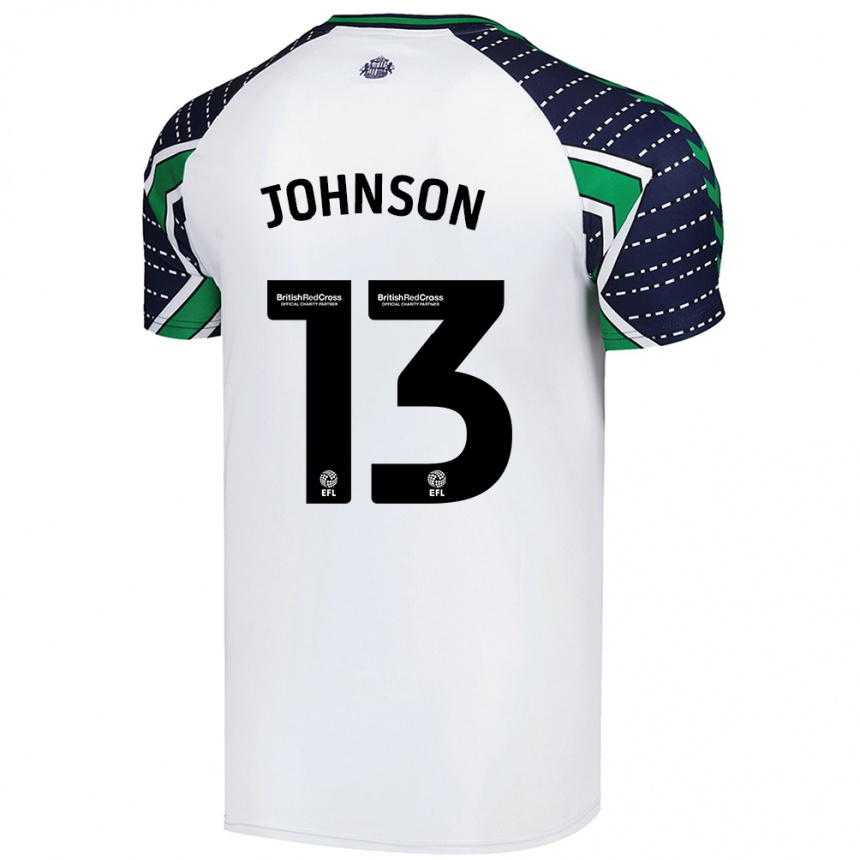 Kinder Fußball Zak Johnson #13 Weiß Auswärtstrikot Trikot 2024/25 T-Shirt Luxemburg