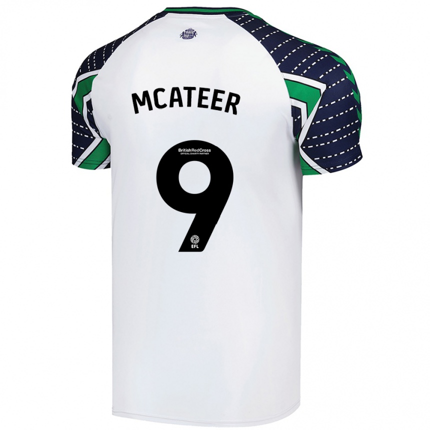 Kinder Fußball Mary Mcateer #9 Weiß Auswärtstrikot Trikot 2024/25 T-Shirt Luxemburg