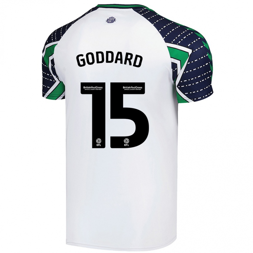 Kinder Fußball Amy Goddard #15 Weiß Auswärtstrikot Trikot 2024/25 T-Shirt Luxemburg