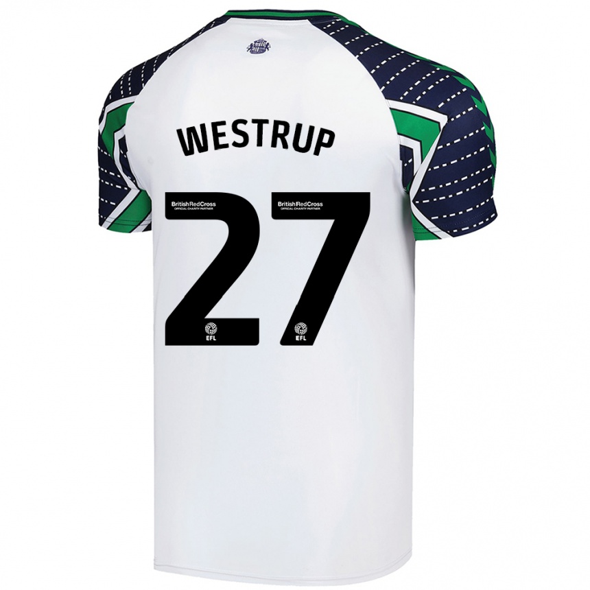 Kinder Fußball Brianna Westrup #27 Weiß Auswärtstrikot Trikot 2024/25 T-Shirt Luxemburg