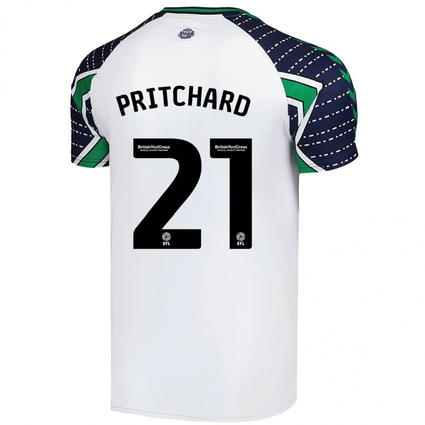 Kinder Fußball Alex Pritchard #21 Weiß Auswärtstrikot Trikot 2024/25 T-Shirt Luxemburg