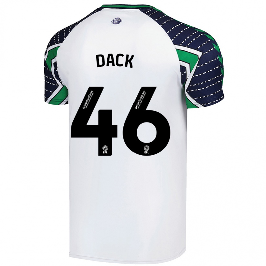 Kinder Fußball Bradley Dack #46 Weiß Auswärtstrikot Trikot 2024/25 T-Shirt Luxemburg