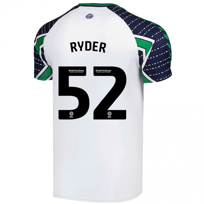 Kinder Fußball Joe Ryder #52 Weiß Auswärtstrikot Trikot 2024/25 T-Shirt Luxemburg