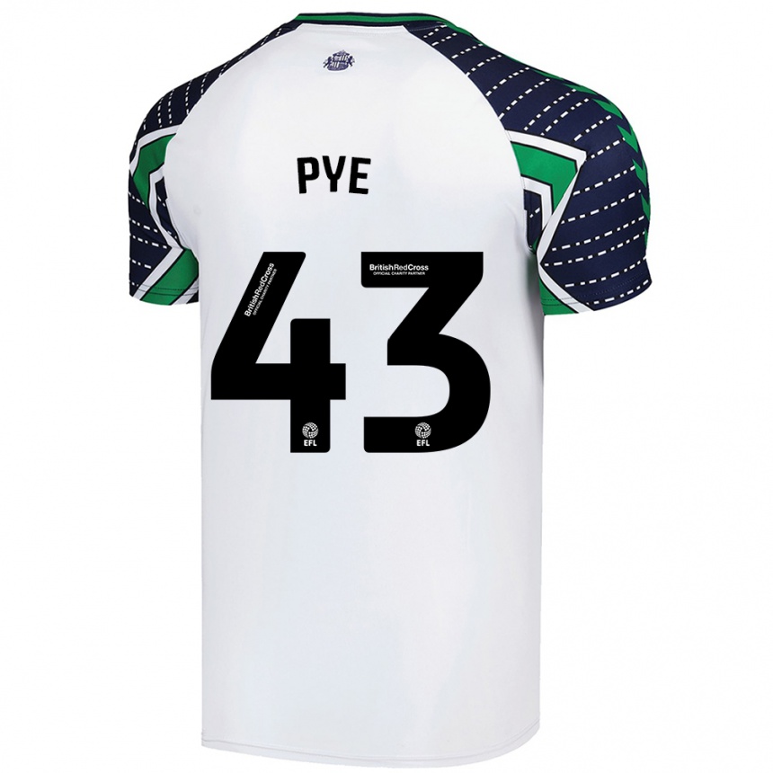 Kinder Fußball Connor Pye #43 Weiß Auswärtstrikot Trikot 2024/25 T-Shirt Luxemburg