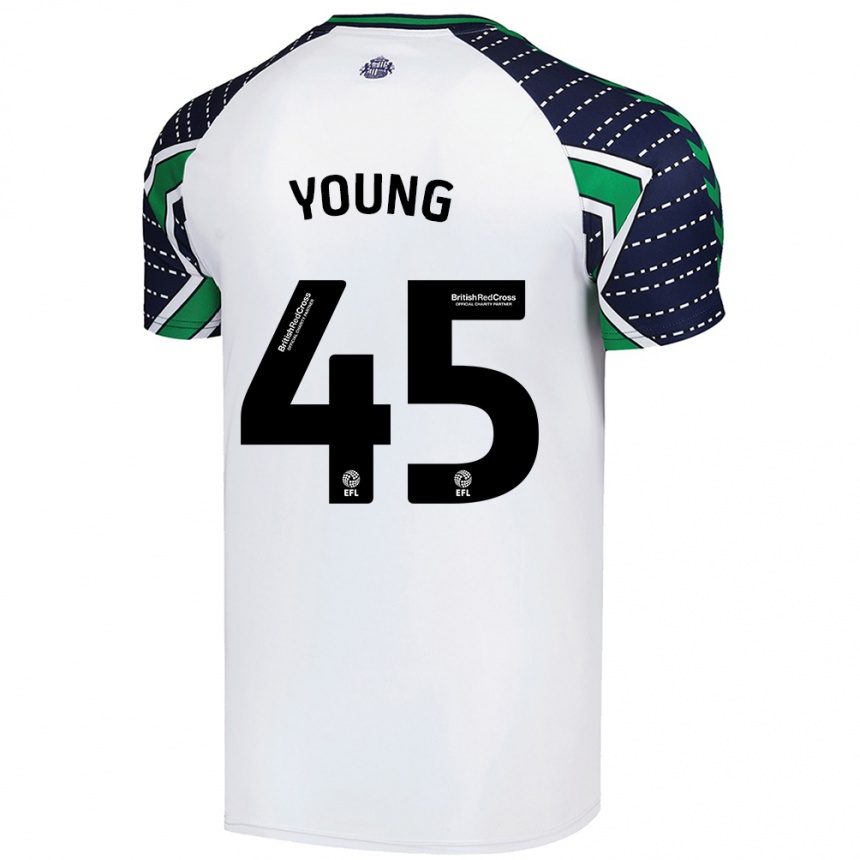 Kinder Fußball Matthew Young #45 Weiß Auswärtstrikot Trikot 2024/25 T-Shirt Luxemburg