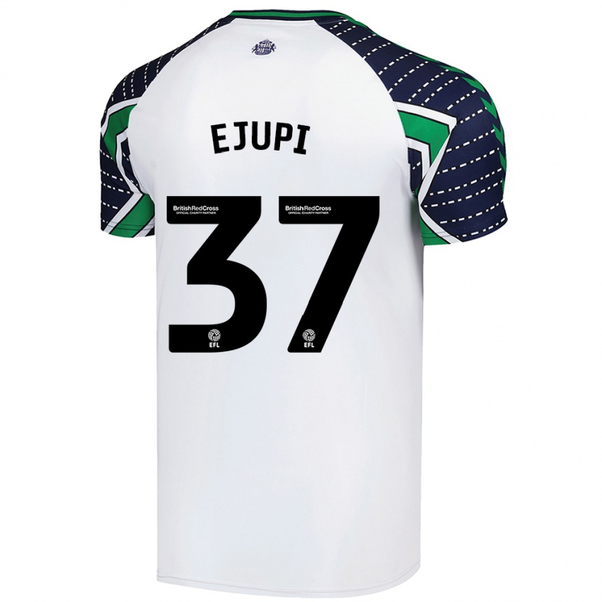 Kinder Fußball Elizabeta Ejupi #37 Weiß Auswärtstrikot Trikot 2024/25 T-Shirt Luxemburg