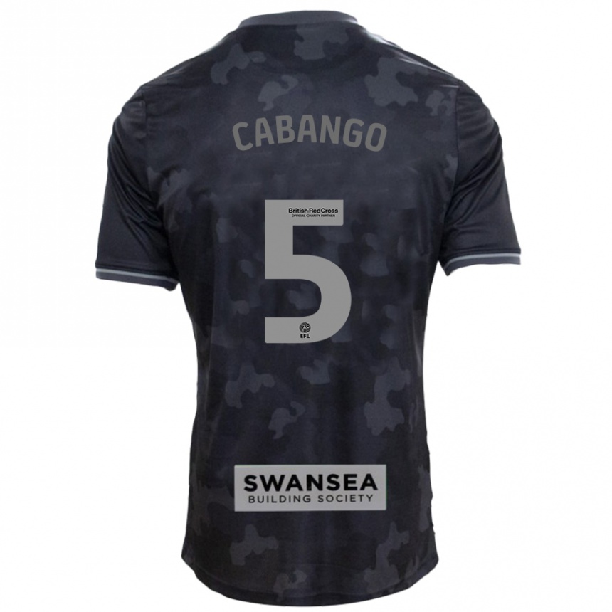 Kinder Fußball Ben Cabango #5 Schwarz Auswärtstrikot Trikot 2024/25 T-Shirt Luxemburg