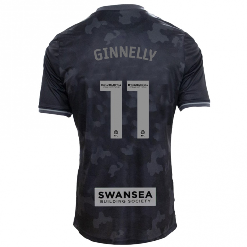 Kinder Fußball Josh Ginnelly #11 Schwarz Auswärtstrikot Trikot 2024/25 T-Shirt Luxemburg