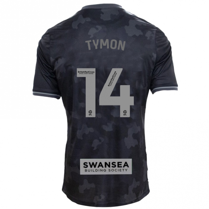 Kinder Fußball Josh Tymon #14 Schwarz Auswärtstrikot Trikot 2024/25 T-Shirt Luxemburg