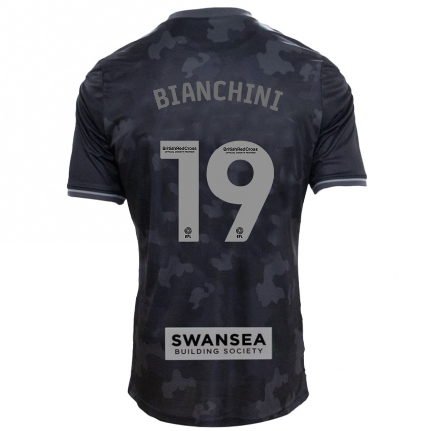 Kinder Fußball Florian Bianchini #19 Schwarz Auswärtstrikot Trikot 2024/25 T-Shirt Luxemburg