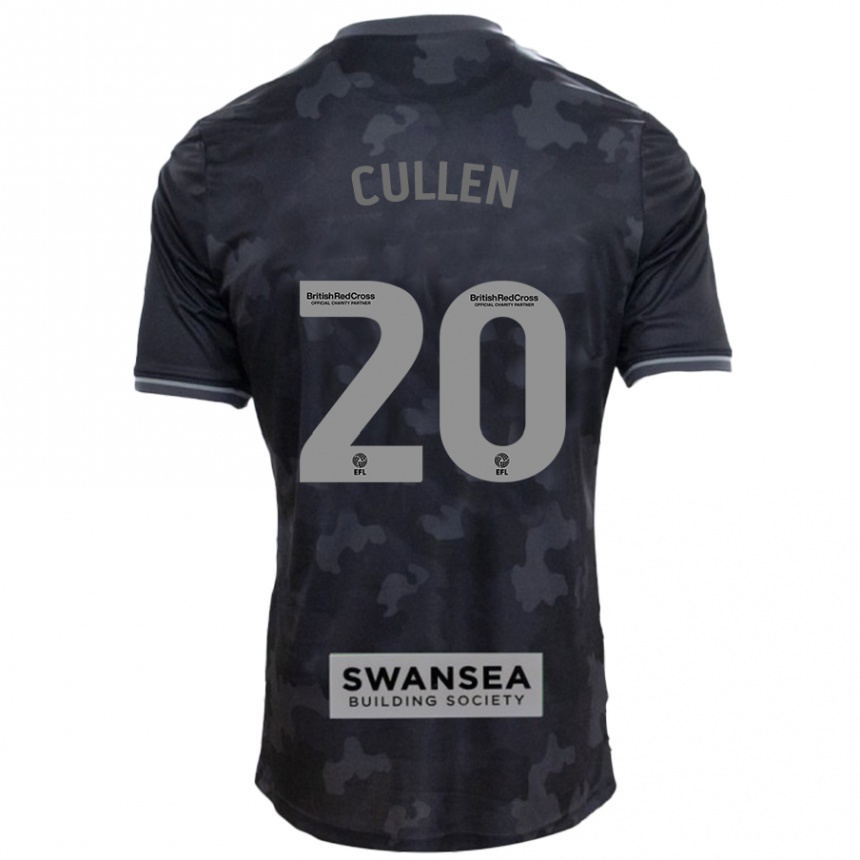 Kinder Fußball Liam Cullen #20 Schwarz Auswärtstrikot Trikot 2024/25 T-Shirt Luxemburg