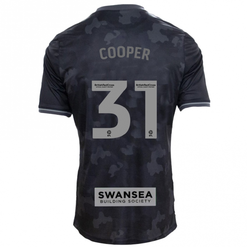 Kinder Fußball Oliver Cooper #31 Schwarz Auswärtstrikot Trikot 2024/25 T-Shirt Luxemburg