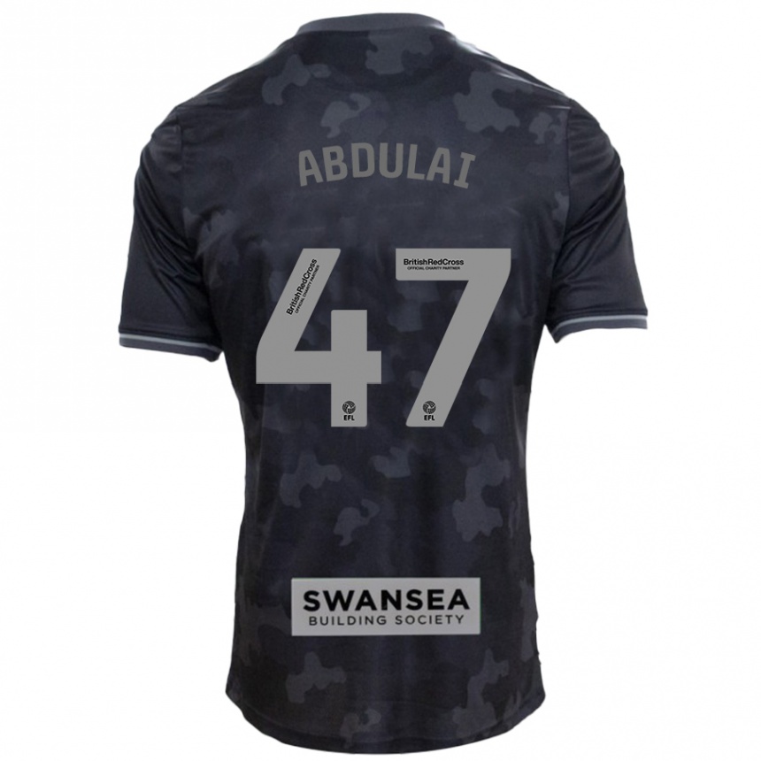 Kinder Fußball Azeem Abdulai #47 Schwarz Auswärtstrikot Trikot 2024/25 T-Shirt Luxemburg