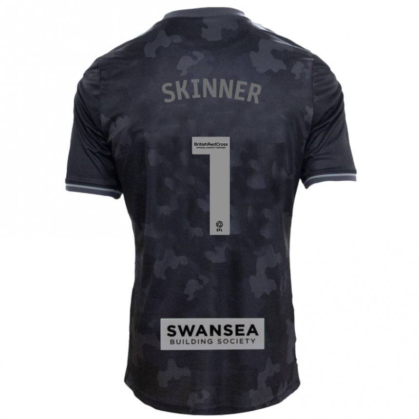 Kinder Fußball Claire Skinner #1 Schwarz Auswärtstrikot Trikot 2024/25 T-Shirt Luxemburg