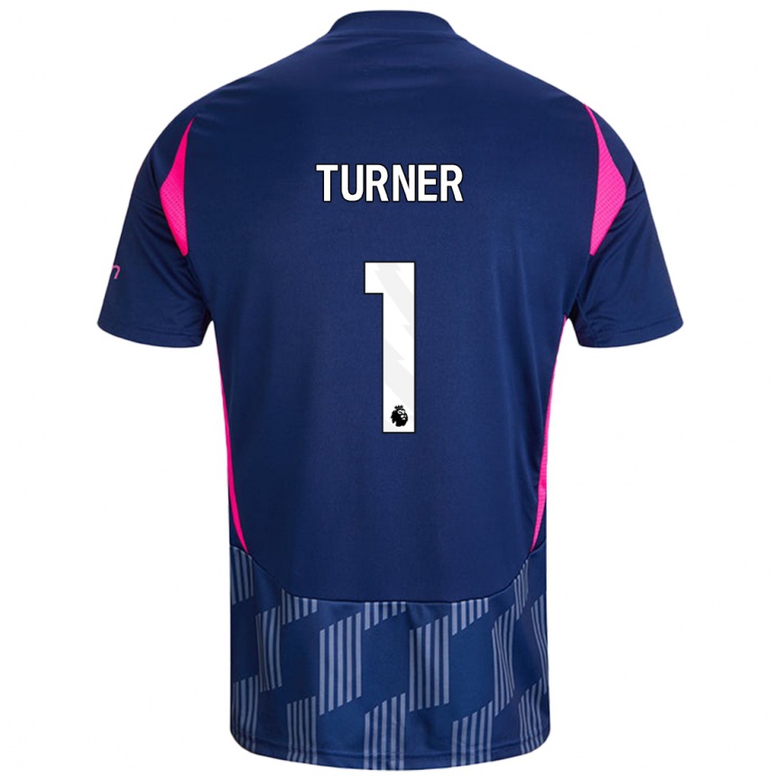 Kinder Fußball Matt Turner #1 Königsblau Rosa Auswärtstrikot Trikot 2024/25 T-Shirt Luxemburg