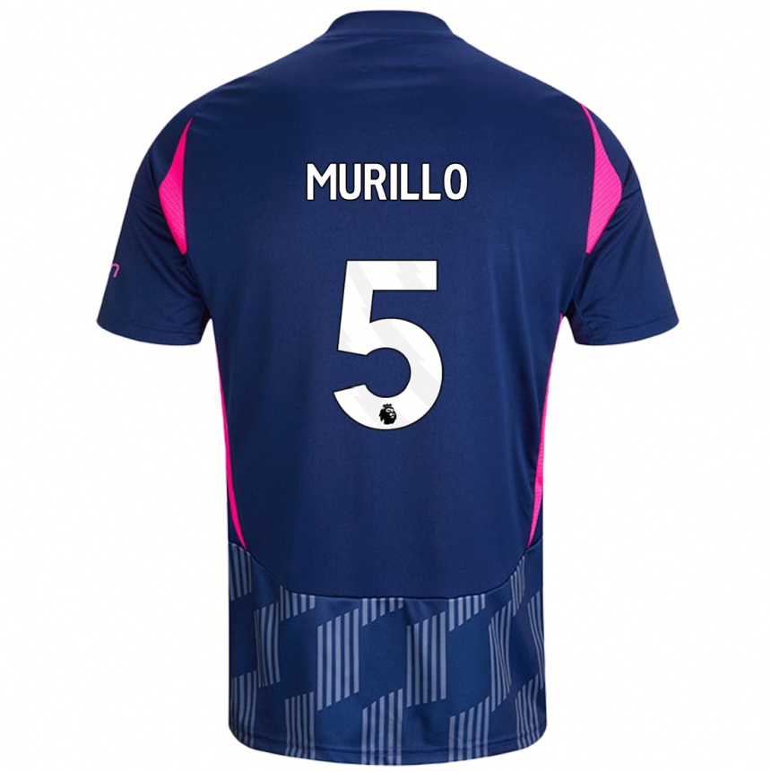 Kinder Fußball Murillo #5 Königsblau Rosa Auswärtstrikot Trikot 2024/25 T-Shirt Luxemburg