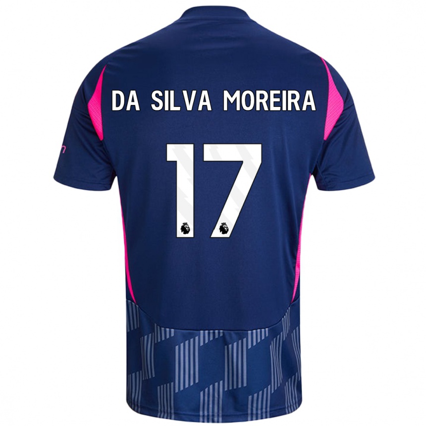 Kinder Fußball Eric Da Silva Moreira #17 Königsblau Rosa Auswärtstrikot Trikot 2024/25 T-Shirt Luxemburg