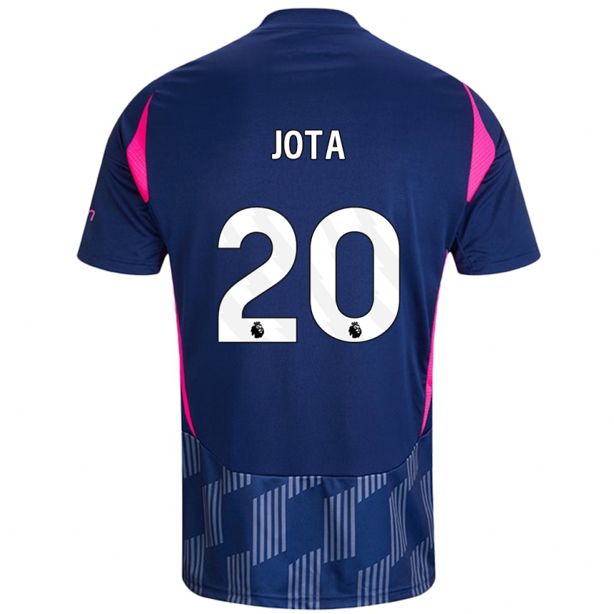 Kinder Fußball Jota Silva #20 Königsblau Rosa Auswärtstrikot Trikot 2024/25 T-Shirt Luxemburg