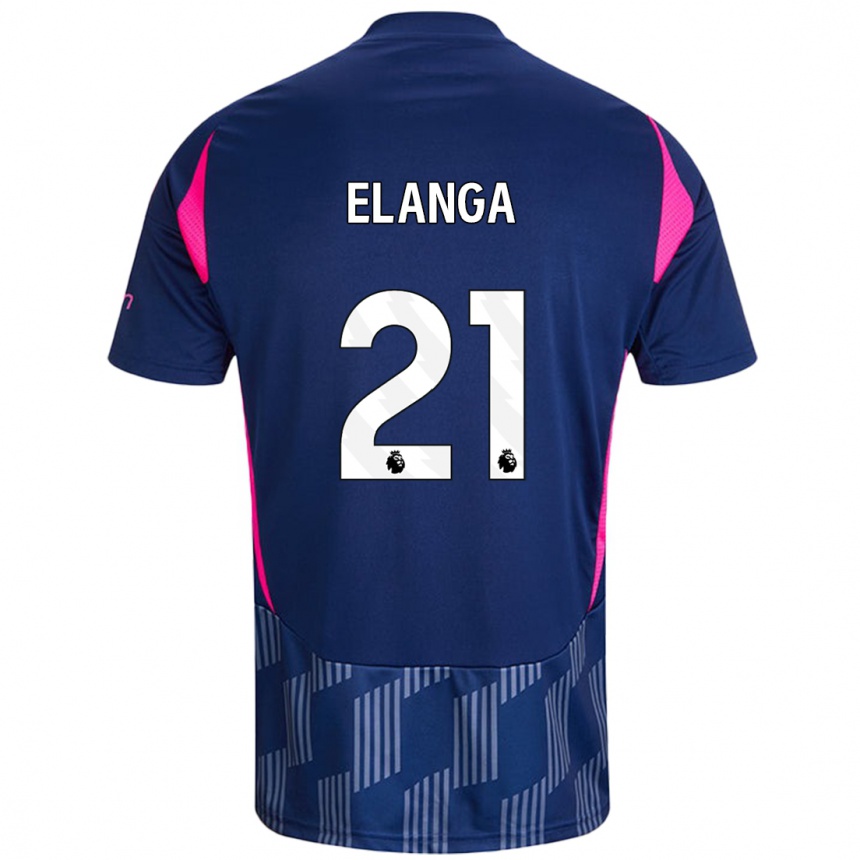 Kinder Fußball Anthony Elanga #21 Königsblau Rosa Auswärtstrikot Trikot 2024/25 T-Shirt Luxemburg