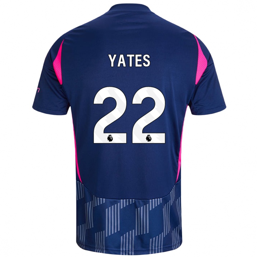 Kinder Fußball Ryan Yates #22 Königsblau Rosa Auswärtstrikot Trikot 2024/25 T-Shirt Luxemburg