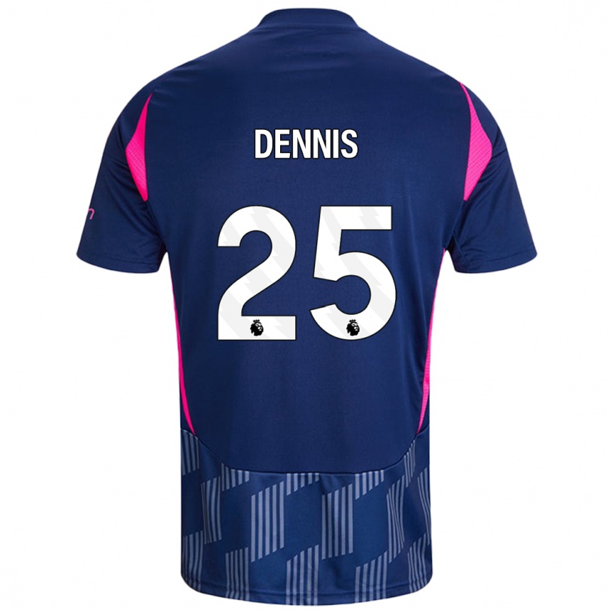 Kinder Fußball Emmanuel Dennis #25 Königsblau Rosa Auswärtstrikot Trikot 2024/25 T-Shirt Luxemburg