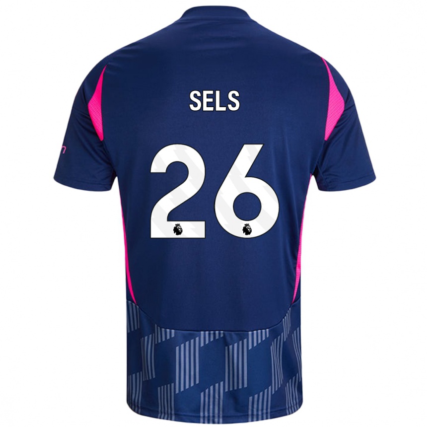 Kinder Fußball Matz Sels #26 Königsblau Rosa Auswärtstrikot Trikot 2024/25 T-Shirt Luxemburg