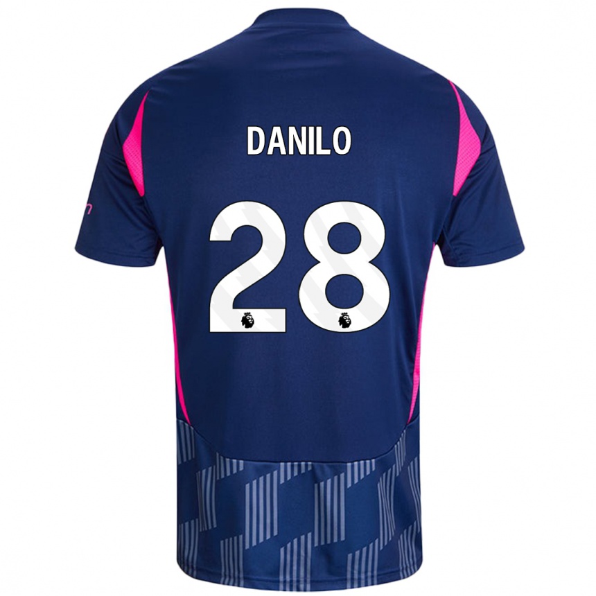 Kinder Fußball Danilo #28 Königsblau Rosa Auswärtstrikot Trikot 2024/25 T-Shirt Luxemburg