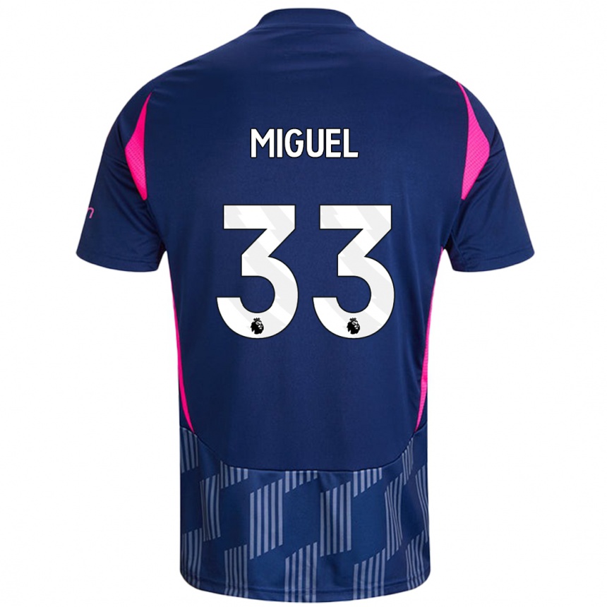 Kinder Fußball Carlos Miguel #33 Königsblau Rosa Auswärtstrikot Trikot 2024/25 T-Shirt Luxemburg