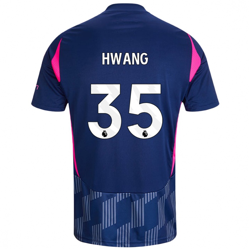 Kinder Fußball Ui-Jo Hwang #35 Königsblau Rosa Auswärtstrikot Trikot 2024/25 T-Shirt Luxemburg