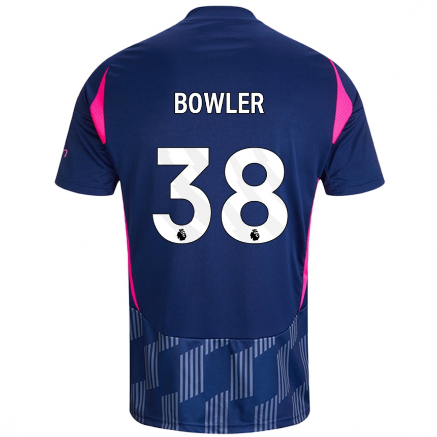 Kinder Fußball Josh Bowler #38 Königsblau Rosa Auswärtstrikot Trikot 2024/25 T-Shirt Luxemburg