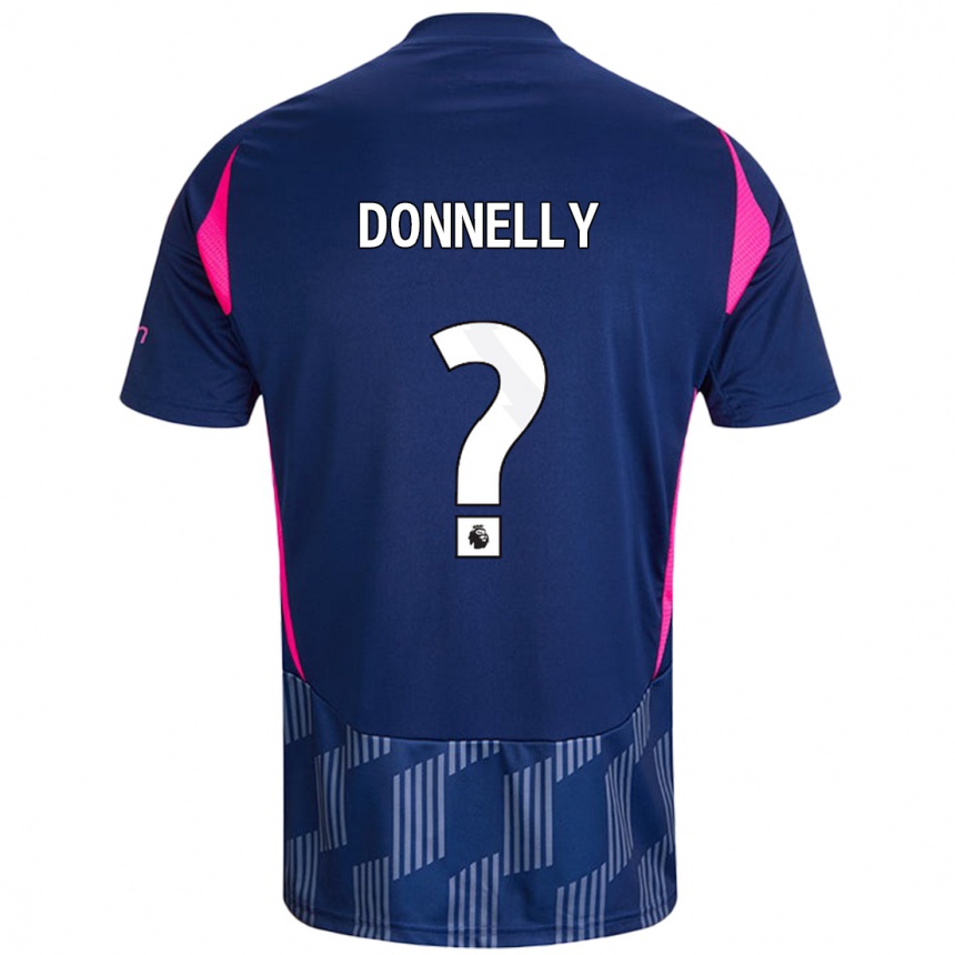 Kinder Fußball Aaron Donnelly #0 Königsblau Rosa Auswärtstrikot Trikot 2024/25 T-Shirt Luxemburg