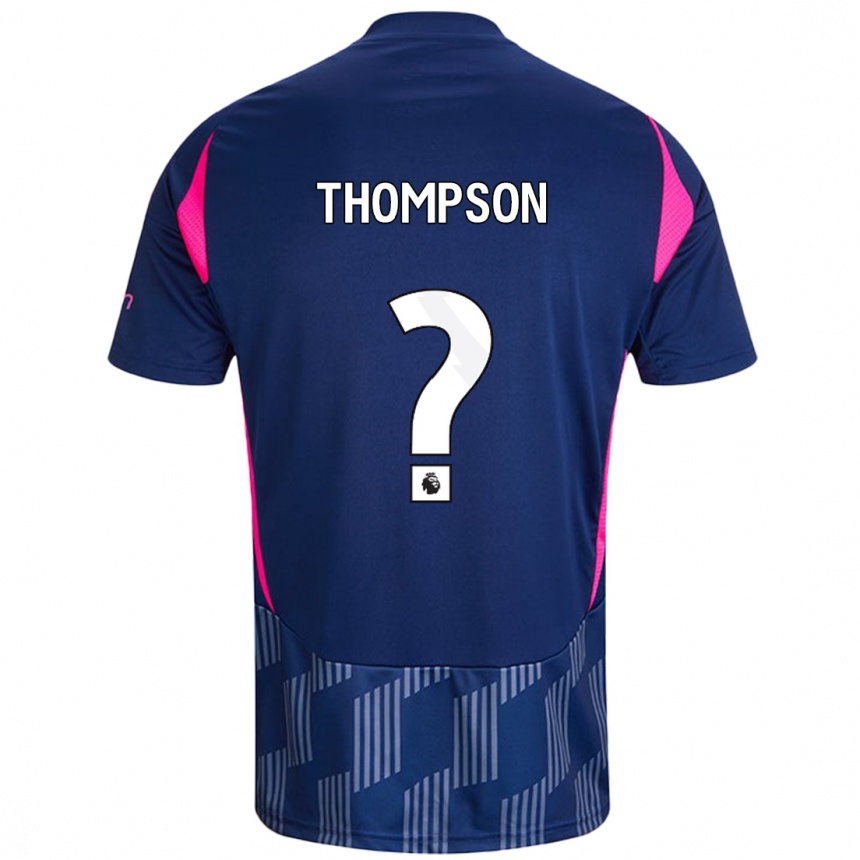 Kinder Fußball Will Thompson #0 Königsblau Rosa Auswärtstrikot Trikot 2024/25 T-Shirt Luxemburg