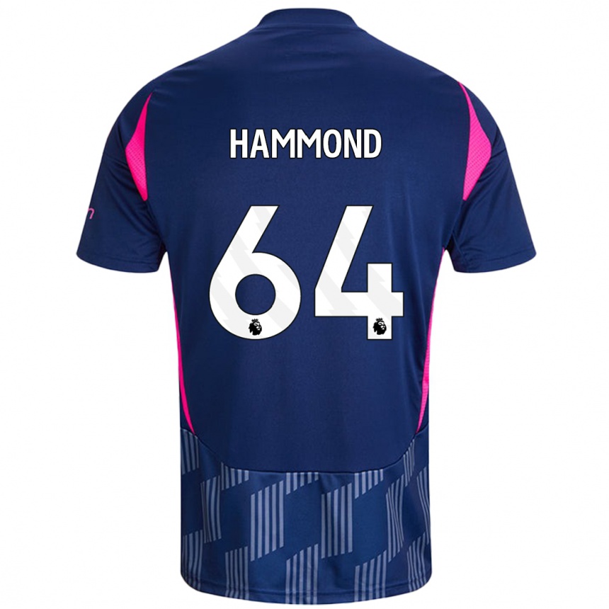 Kinder Fußball Ben Hammond #64 Königsblau Rosa Auswärtstrikot Trikot 2024/25 T-Shirt Luxemburg