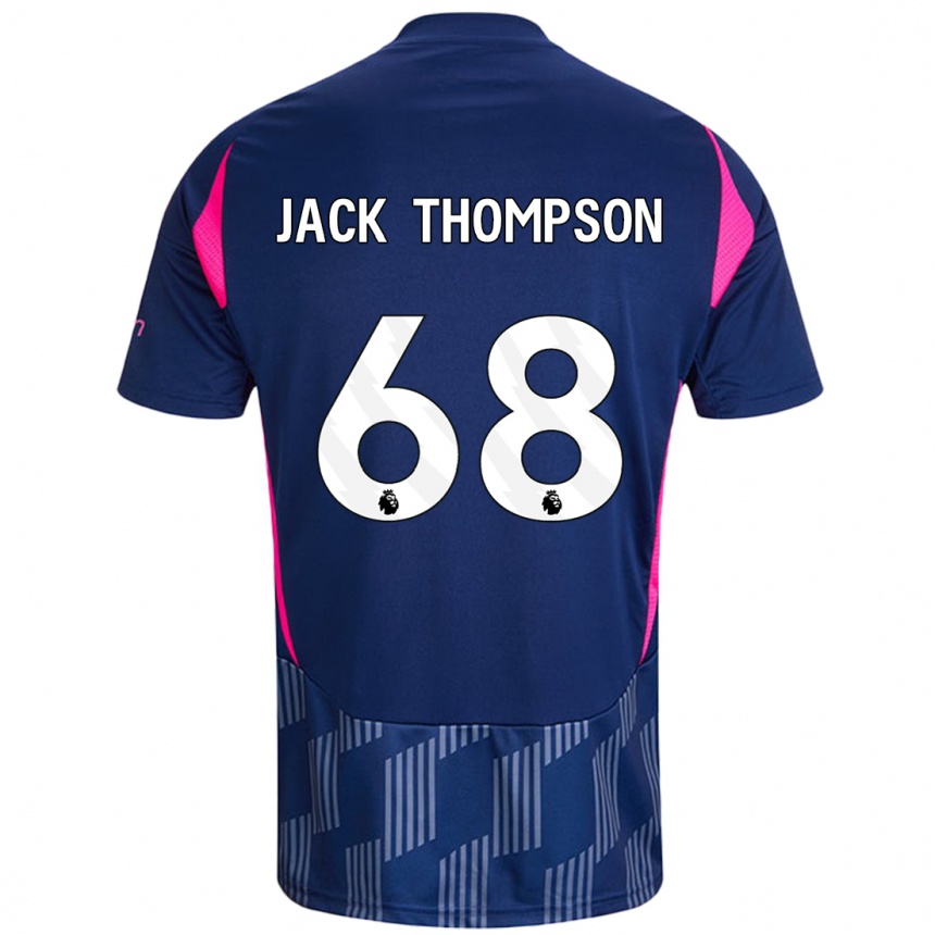 Kinder Fußball Jack Thompson #68 Königsblau Rosa Auswärtstrikot Trikot 2024/25 T-Shirt Luxemburg