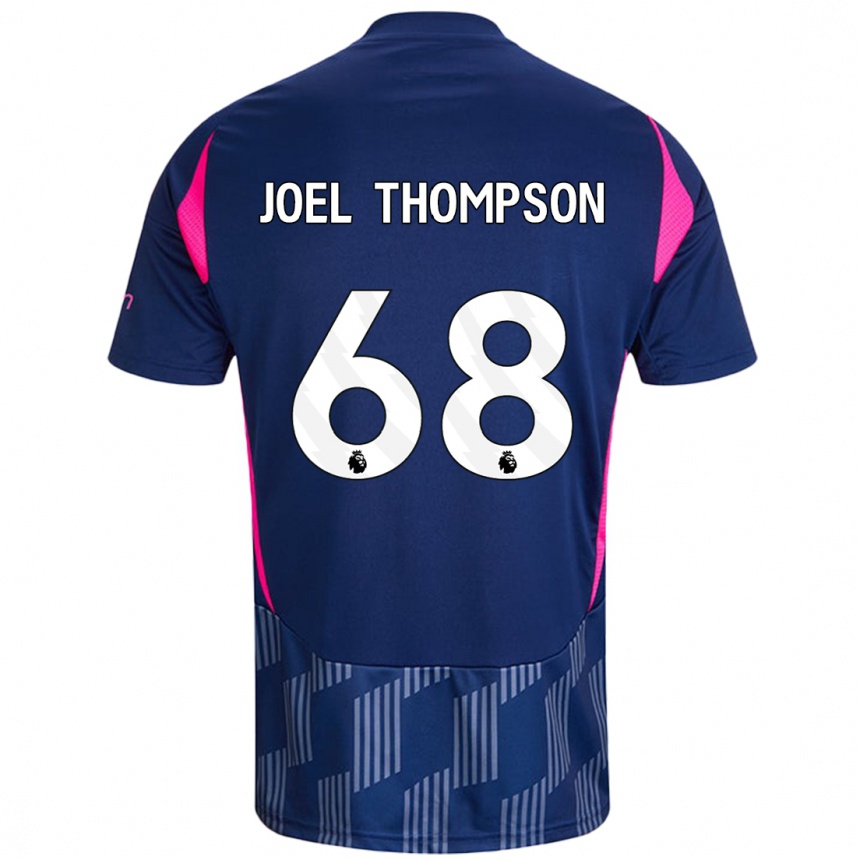 Kinder Fußball Joel Thompson #68 Königsblau Rosa Auswärtstrikot Trikot 2024/25 T-Shirt Luxemburg